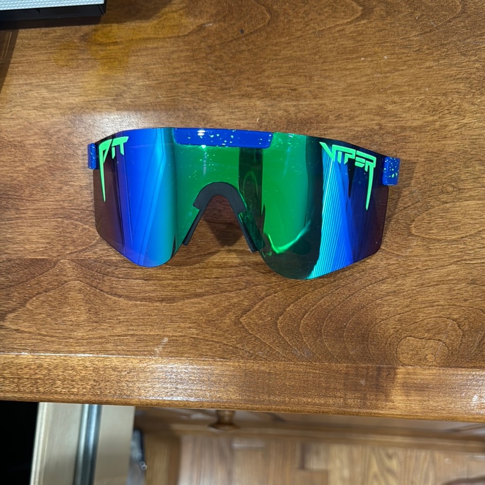 Pit Viper Green and Blue Shield Sunglasses